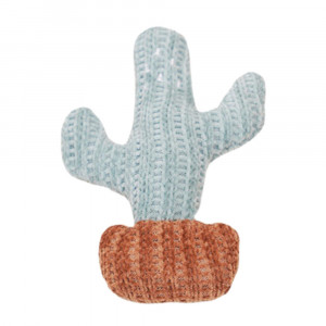 Jucarie PP catnip pentru pisici - Cactus gri crosetat 14cm