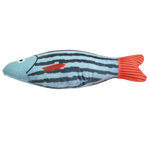 Jucarie PP catnip pentru pisici - Peste bleu dungi 22cm
