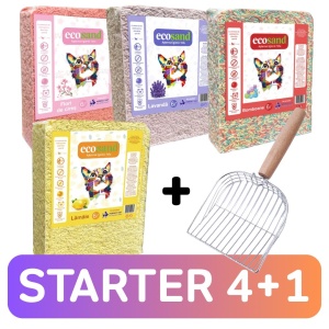 Pachet STARTER - 4 pungi Nisip tofu Ecosand + lopatica