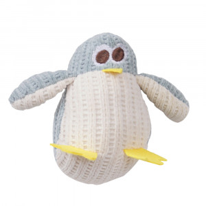Jucarie PP catnip pentru pisici - Pinguin bleu crosetat 18cm