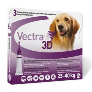 1x Vectra 3D 25-40kg pipeta antiparazitara pentru caini