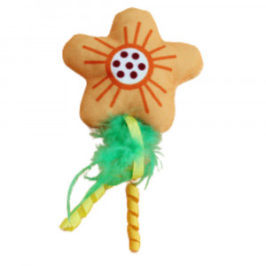 Jucarie PP catnip pentru pisici - Flore portocalie 18cm