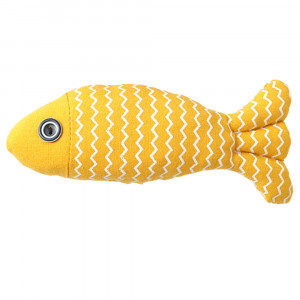 Jucarie PP catnip pentru pisici - Peste galben zig-zag 21cm