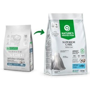 Natures Protection Superior Care White Dogs Grain Free WHITE FISH Adult Small&Mini Breeds 1.5 kg