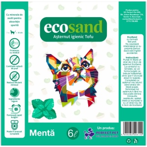 Nisip tofu pisici Ecosand mentă 6L