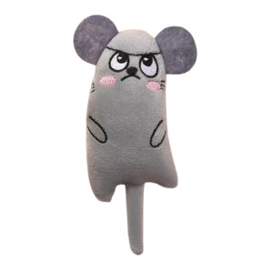 Jucarie PP catnip pentru pisici - Soricel gri 16cm