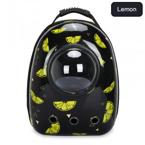 Rucsac hublou transport pisici oval negru print lamai