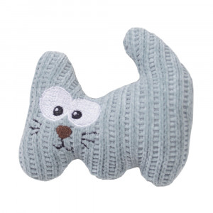 Jucarie PP catnip pentru pisici - Pisica bleu crosetata 12cm