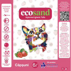 Nisip tofu pisici Ecosand capsuni 6L - Img 2