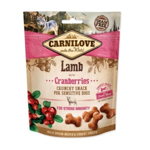 Recompense caini Carnilove Crunchy Snack Lamb with Cranberries 200g