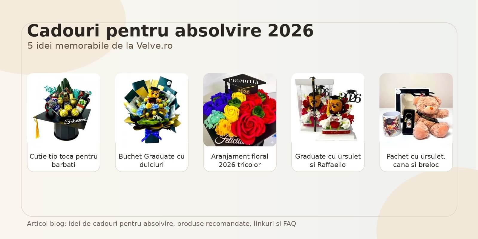 Cadouri pentru absolvire 2026: 5 idei memorabile de la Velve