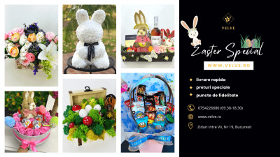Decoratiuni pentru Sarbatorile Pascale si idei de cadouri de la Iepurasul de Paste cu Velve Giftshop