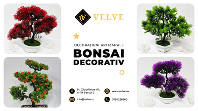 Adăugați un strop de culoare și seninătate în casa dvs. cu un Bonsai decorativ artificial, perfect pentru orice cameră!