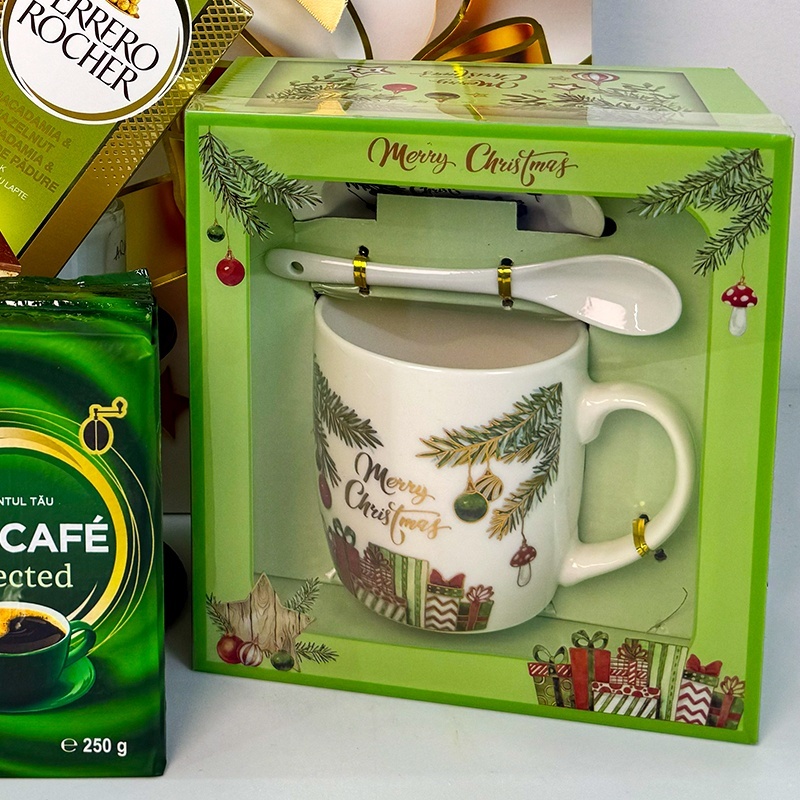 Pachet Christmas Delight, cu odorizant de camera, cafea Doncafe