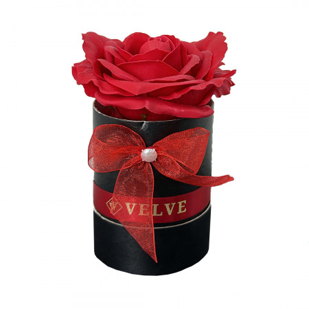 Aranjament My Love, Trandafir de sapun in forma de inima ambalat in cutie eleganta