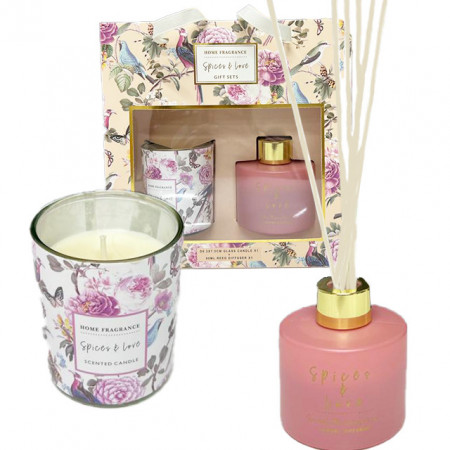 GiftSet Spices and Love, Difuzor de arome si lumanare parfumata
