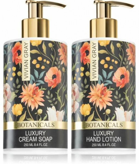 Set cadou Vivian Gray Botanicals, 250ml sapun lichid, 250ml lotiune maini