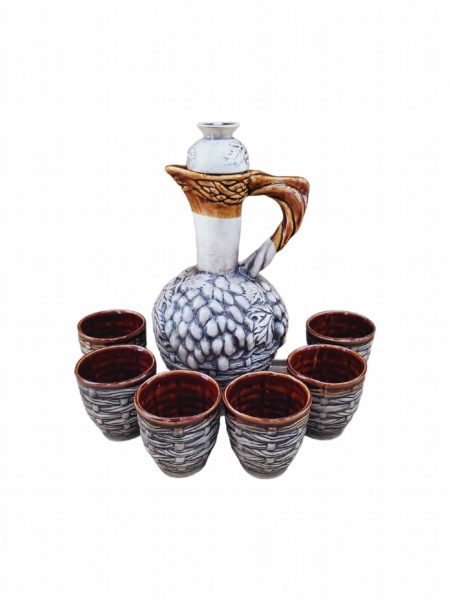 Set ceramica cu sticla si pahare