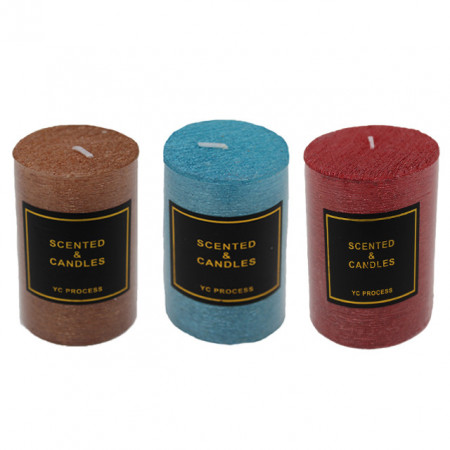Set trei lumanari decorative, Scented Candles, 10 x 4 cm