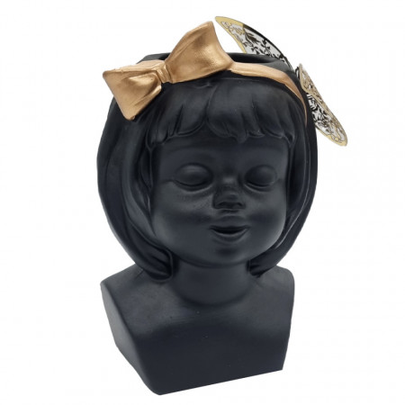 Vaza Girl, din material ceramic, Negru