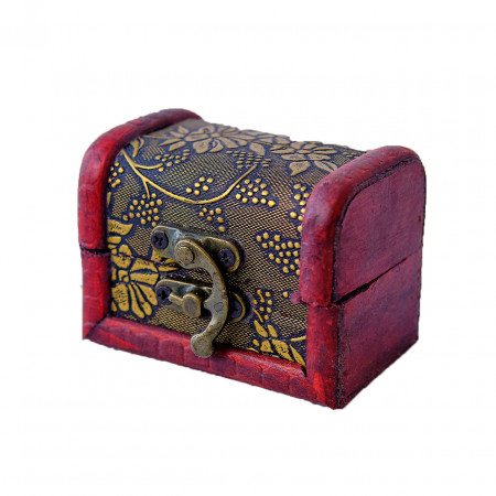 Cutie pentru accesorii, in forma de cufar din lemn 8 x 6 x 6, Bronz