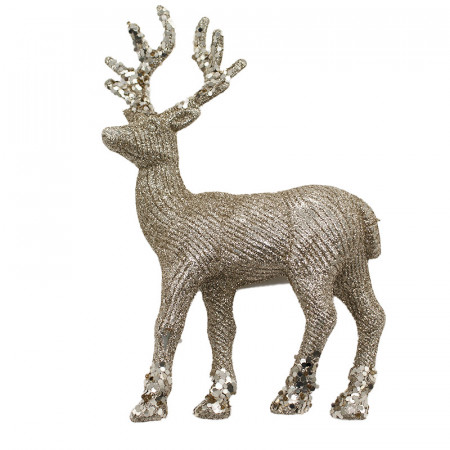 Decoratiune de Craciun in forma de ren cu sclipici 22x15cm