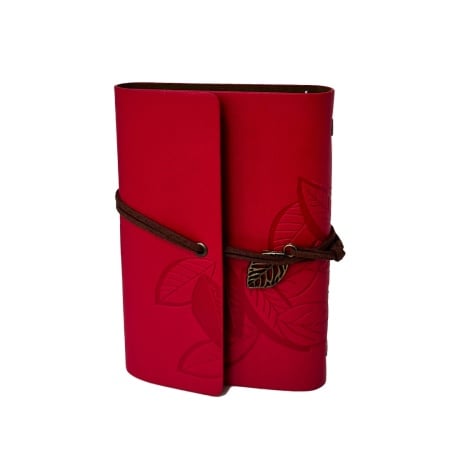 Jurnal Vintage pentru calatorii, in cutie, cu snur, Rosu