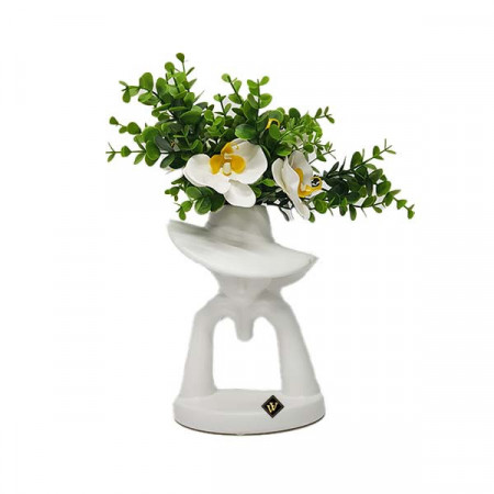 Vaza Venus Lady cu aranjament, white
