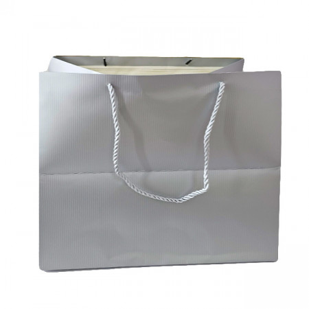 Ambalaj pentru cadouri, tip punga, cu snur si doua fețe, Dimensiuni 38 x 30 x 30, Silver