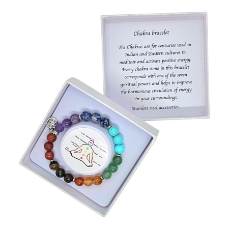 Bratara Chakra, din pietre semipretioase in cutie cadou, Multicolor