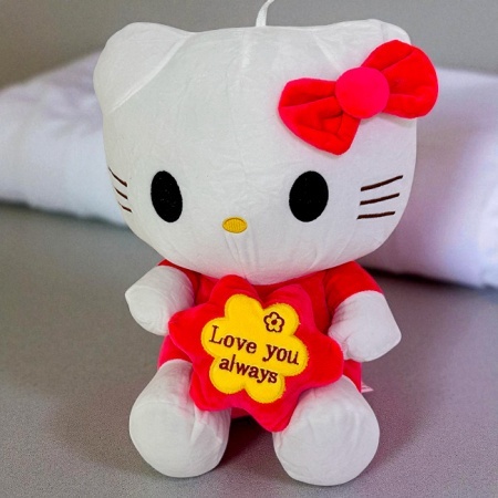 Jucarie de plus, Hello Kitty, Corai, 30 cm