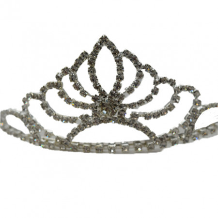 Diadema de par Princess, cu pietre artizanale, Argintiu, DP012