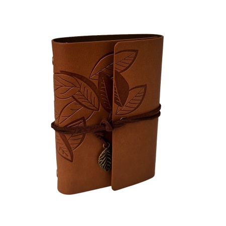 Jurnal Vintage pentru calatorii, in cutie, cu snur, Maro