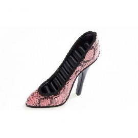 Suport Jewel Shoe, pentru bijuterii, sub forma de pantof, 17 cm, Roz snake