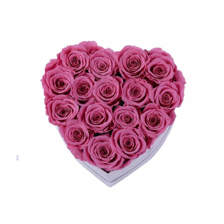 Aranjament floral inima cu trandafiri de sapun Special S, mov lila