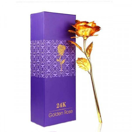Trandafir, Golden Rose, 24K, in cutie