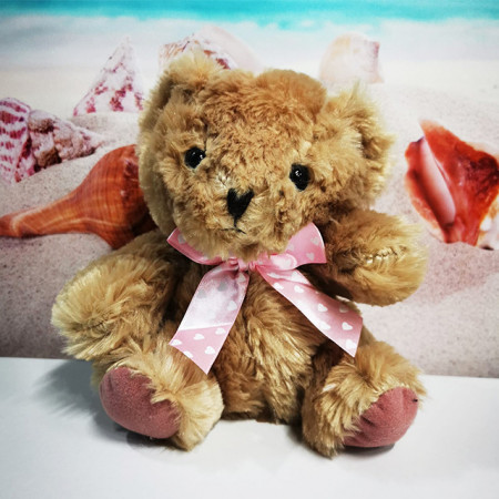Ursulet de plus, Freddy, Inaltime 12 cm, Crem
