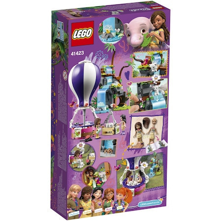 LEGO Friends - Salvarea tigrului din jungla cu balonul de aer cald 41423, 302 piese