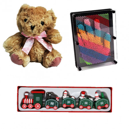 Pachet Children, Ursulet de plus, Pinart si o decoratiune in forma de tren cu pasageri