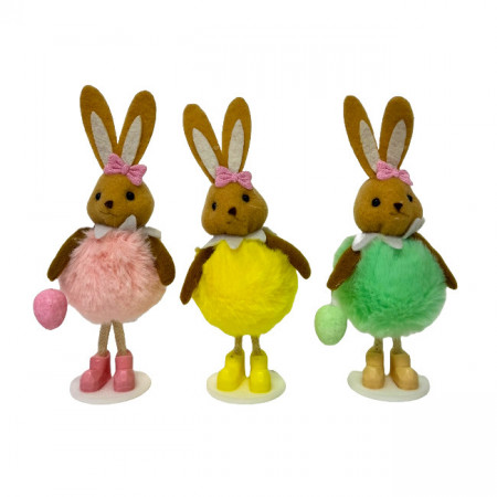 Set decoratiuni pentru Paste, iepurasi cu blanita si ou, 15cm