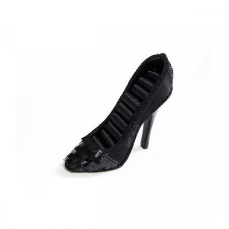 Suport Jewel Shoe, pentru bijuterii, sub forma de pantof, 17 cm, Negru
