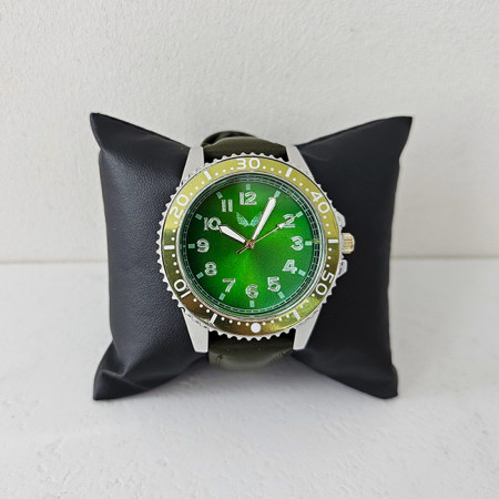 Ceas barbatesc Ulysses ALPHA, cu quartz si cadran din otel inoxidabil, in cutie eleganta, Verde