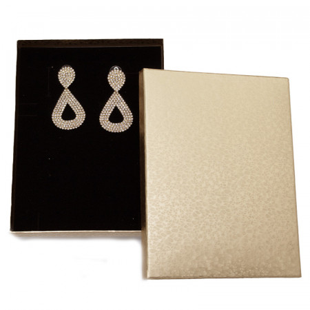 Cercei eleganti cu pietre semipretioase, Dalina, in cutie cadou, auriu