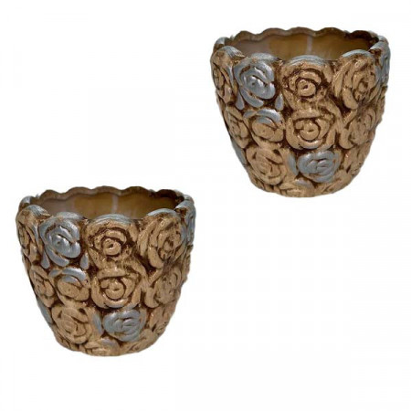 Set 2 decoratiuni din ceramica in forma rotunda