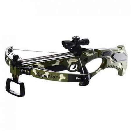 Set arbaleta Army de jucarie, cu 3 sageti cu ventuza si vizor inflarosu