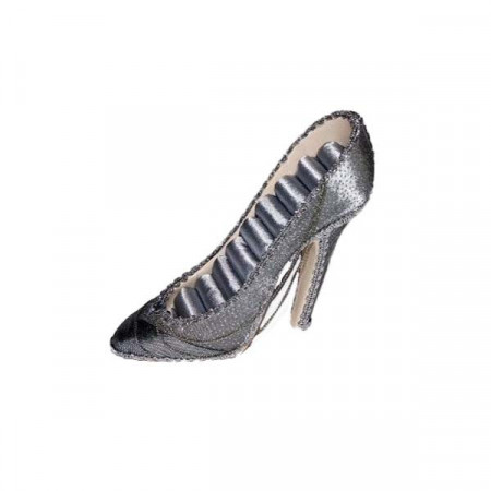 Suport Jewel Shoe, pentru bijuterii, sub forma de pantof, 17 cm, Argintiu