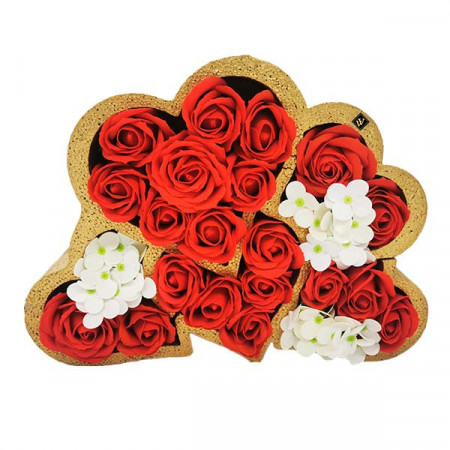 Aranjament floral Infinite Love in forma de inima, rosu