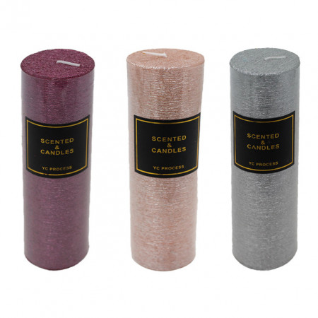 Set trei lumanari decorative, Scented Candles, 15 x 5 cm