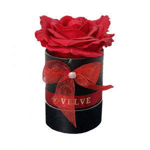 Aranjament My Love, Trandafir de sapun in forma de inima ambalat in cutie eleganta - Img 1