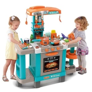 Bucatarie de jucarie copii cu lumini si sunete, set complet Kids Kitchen cu accesorii, 87 cm